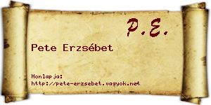 Pete Erzsébet névjegykártya