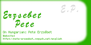 erzsebet pete business card