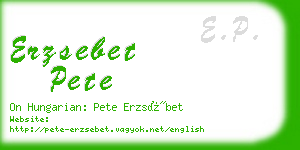 erzsebet pete business card